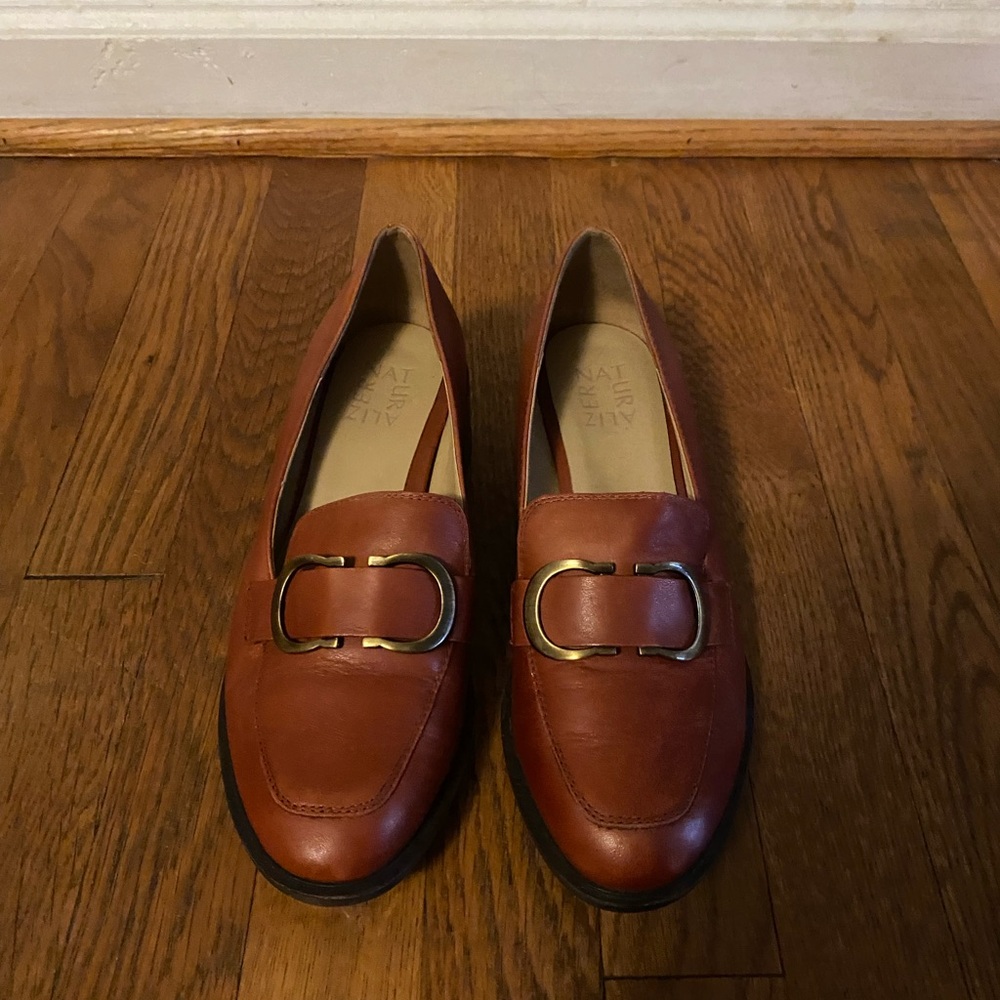 Naturalizer Women's Brown Loafers with Gold Accent